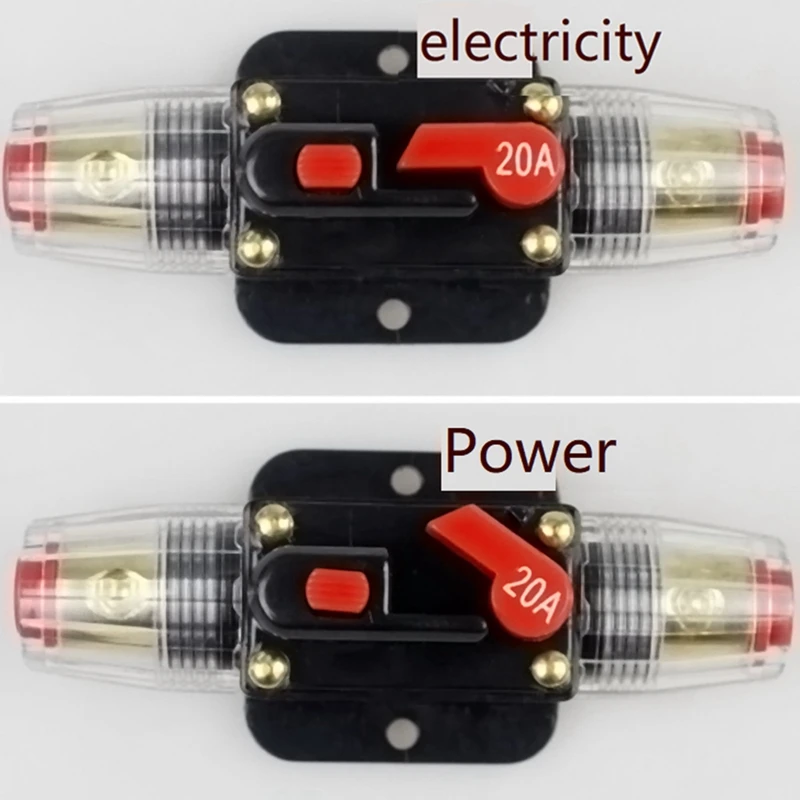 Photovoltaic Audio Resettable Fuse Circuit Breaker Reversible Circuit Breaker Switch Fuse Holder 20A