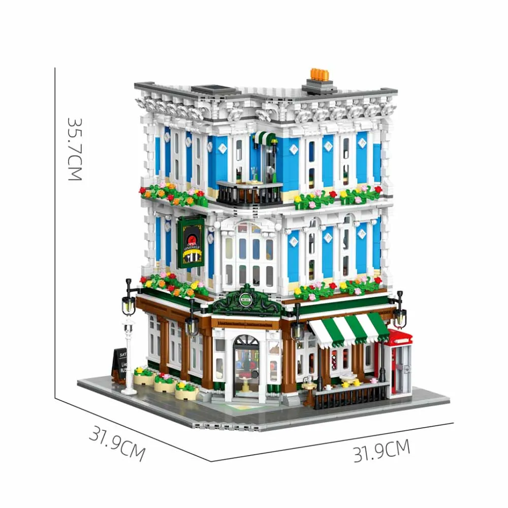 Creatieve IDEEËN 2897PCS Muziekclub Bouwstenen Street view Europese architectuur Model Baksteen Speelgoed kinderen DIY Volwassen Puzzel Geschenken