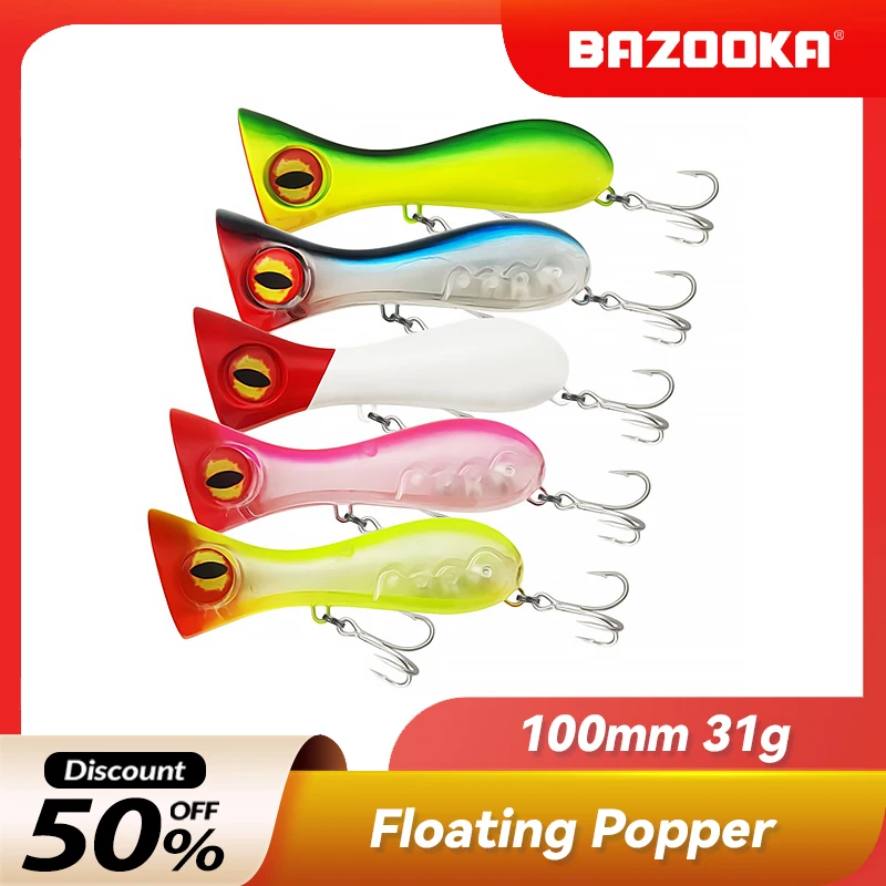 

Bazooka Popper Fishing Lure Hard Bait Micro Tackle Crankbait Floating Wobblers Plastic Hooks Sea Bass Topwater Pike Carp Winter