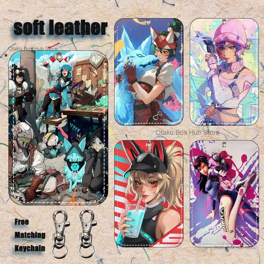 

Game O-OverwatchS Cartoon Card Keychain Anime Fashion Pendant Bag ID Door Card Case Bus Card Cute Adult