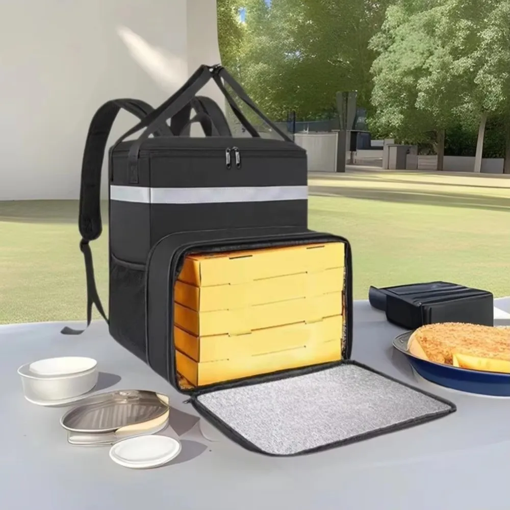 

Водонепроницаемая сумка для доставки пиццы, прочная, с высокой грузоподъемностью, портативная, изолированная, с отражающими полосами, герметичная.