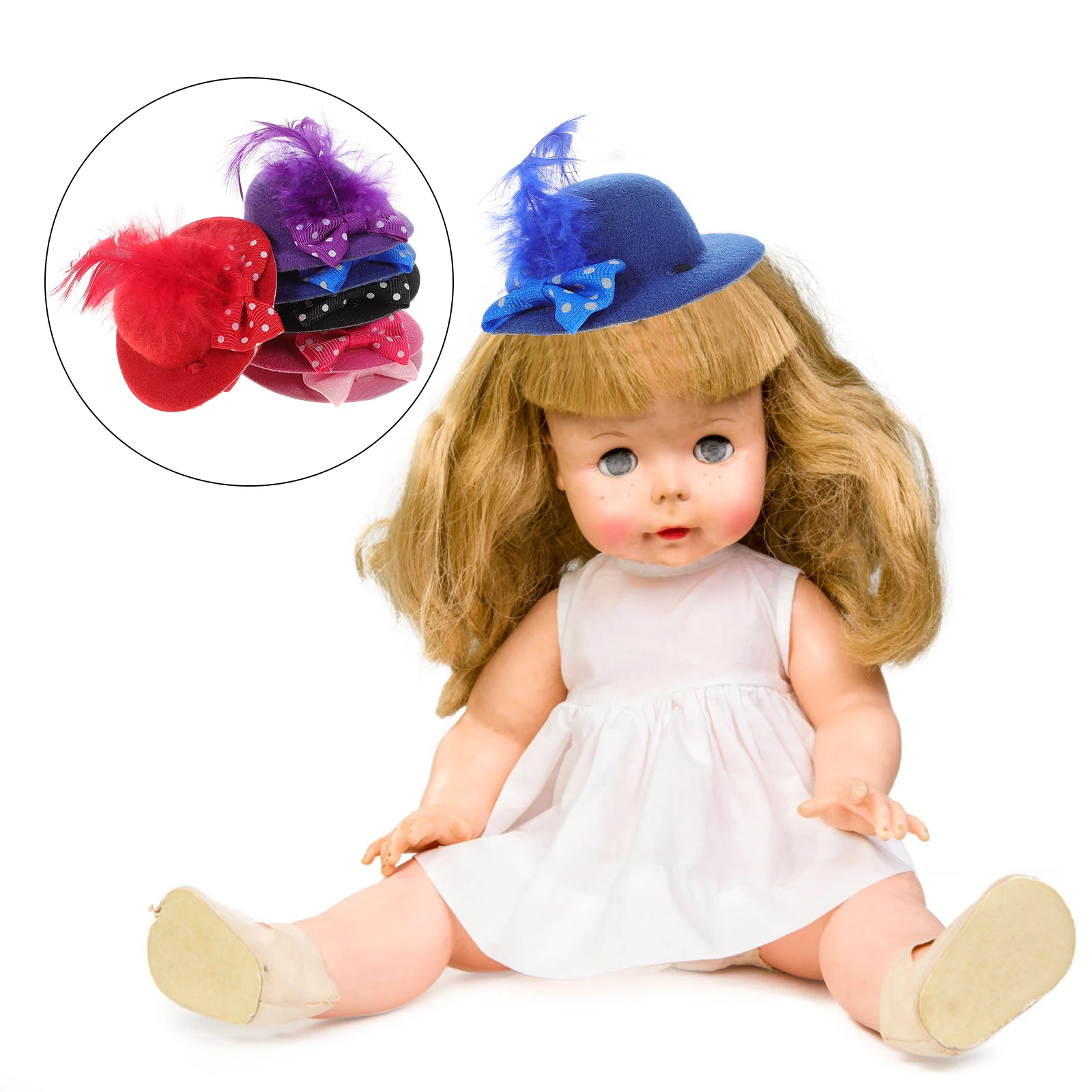 

6 Pcs Fascinators Hat Flower Caps Decors Making Supplies Elegant Tea Party Hats Craft