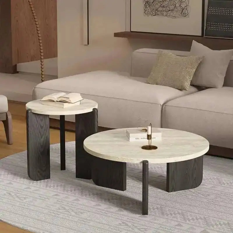 Novo hotel nórdico entrada mesa de chá mesas de café designer moderno mesa de centro redonda de mármore para sala estar móveis casa
