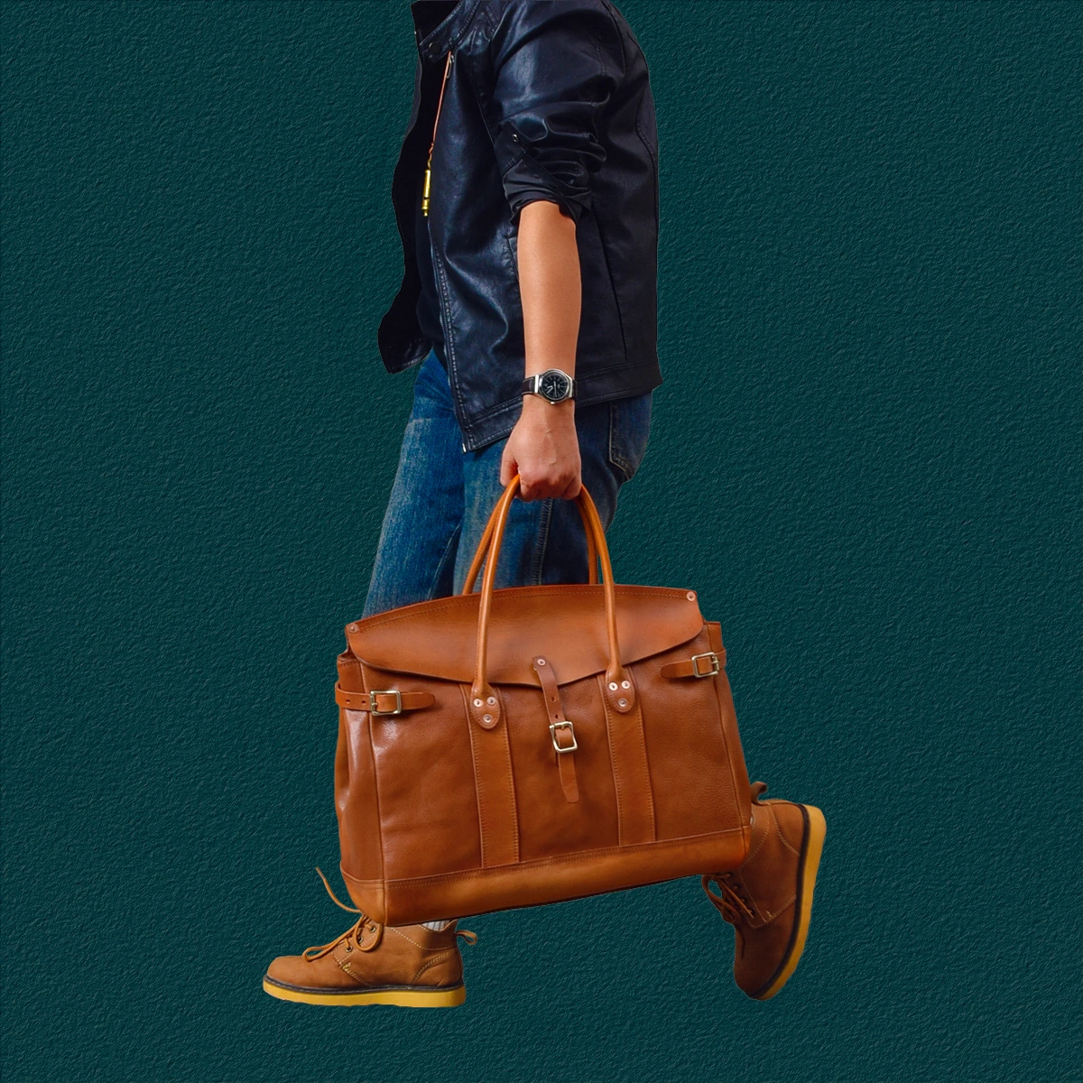 fashion business designer handmade first layer leather men briefcase luxury genuine leather large-capacity work laptop handbag