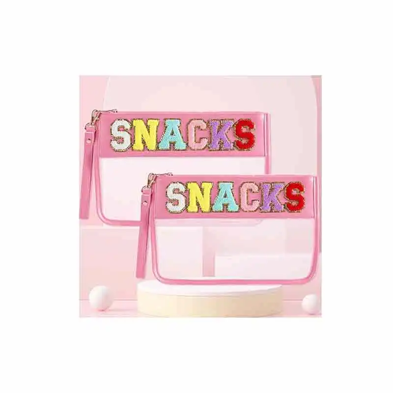 LB01 Snack Bag for Car Letter Flat Pouch With Zipper, Snack Bags for Kids