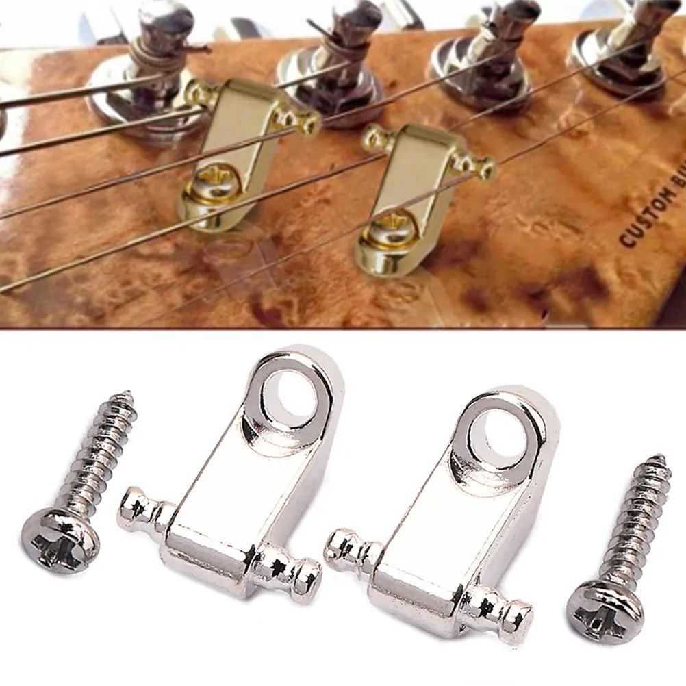 2Sets Sturdy Metal Roller String Tree for Electric Guitar Minimizes Friction Improves Tuning Stability Easy Install Portable