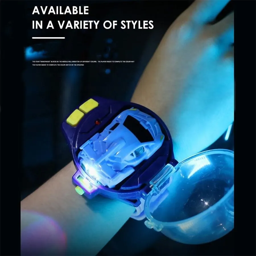 Remote Control Car Watch Mini Cute Wrist Band 2.4GHz Infrared Sensing Electric Racing Vehicle USB Charging Smart Toy Kids Gift