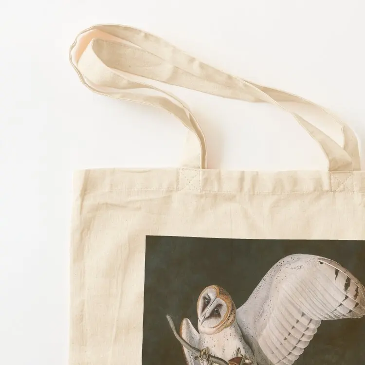 Barn Owls, the Birds of America by John James Audubon Tote Bag tote bag men Fabric bag