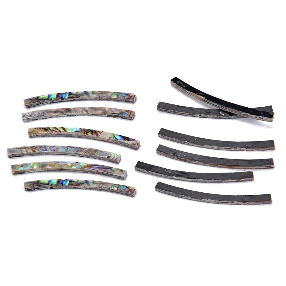 

12Pcs Paua Abalone Guitar Sound Hole Rosette Curved Strips Natural Shell Inlay Guitar Decals Electric Bass Rosette Shell