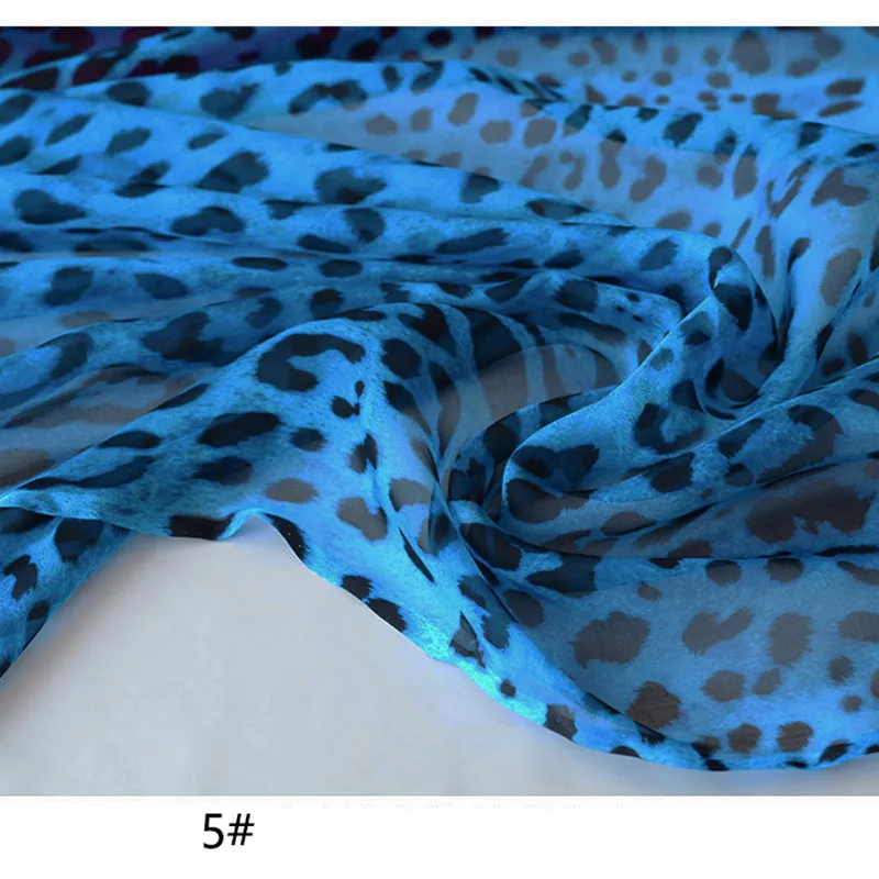 Soft Mulberry Silk Chiffon Fabric, Leopard Pattern Cloth, Thickness 6m/m, Width140cm, DIY for Sewing Dress, Blouse, Scarf,