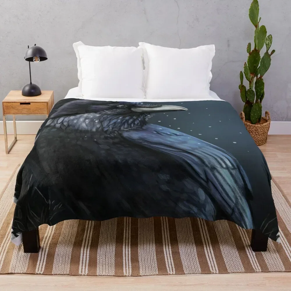 

Crow Throw Blanket Luxurious Soft Fuzzy Blanket for Sofa Bed