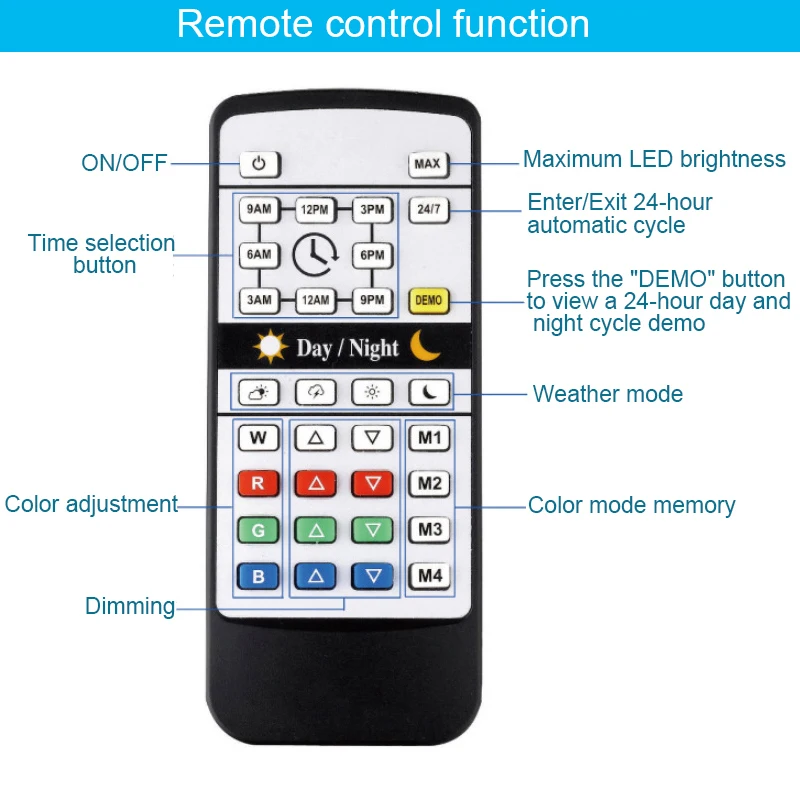 Remote Control Full Spectrum LED Aquarium Light Aluminum Dimming Fish Tank Bracket Light Water Plant Grow Coral Reef Lighting