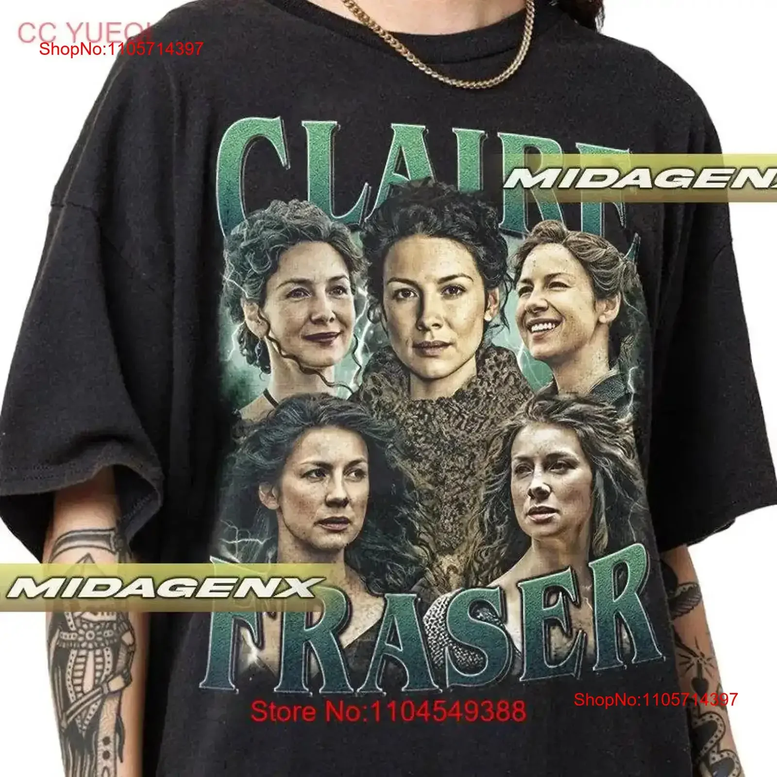 Limited Claire Fraser Outlander Vintage T Shirt For Women and Man vintage Washed Unisex Stretched Casual Soft homme Versatile