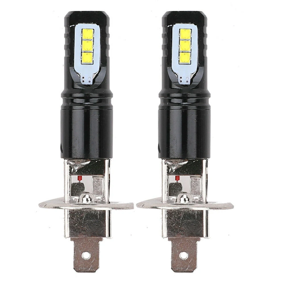 2pcs H1 LED Headlight 360 Degrees 6000K Daytime Running Lights Fog Lights With Projection Lenses Halogen Spotlight