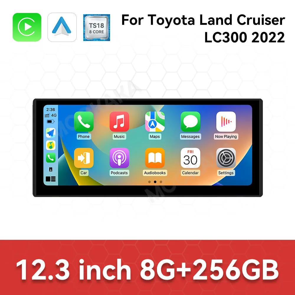 For Toyota Land Cruiser LC300 2022 Android Car Radio Multimedia Video Wireless Carplay Autoradio Stereo GPS Navigation Head Unit