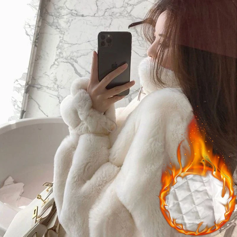 Faux Double-faced Fur Jackets Coats Tops Winter Korea Fashion Loose Chaquetas Elegant Warm Jaqueta Casual Women Vestes Casaco