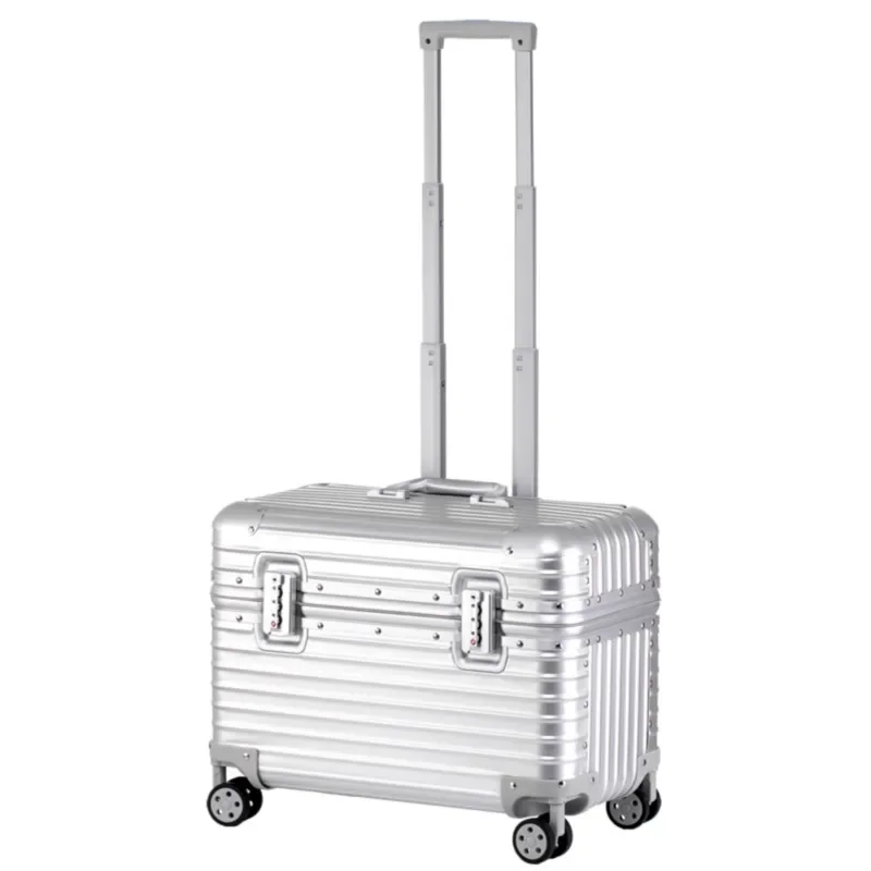 All-aluminum magnesium alloy shockproof and silent photography horizontal version long case 18-inch metal suitcase