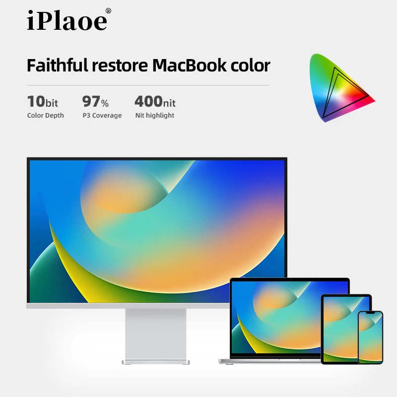 

27" 4K Monitor IPS Panel 97%P3 Color Gamut 10Bit 100sRGB Flicker Free Perfect for Photographers&Video Editors with Alloy Body