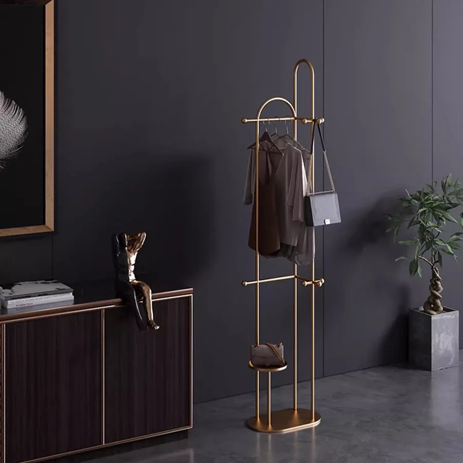 

Shop Display Coat Rack Stand Designer Metal Door Coat Rack Entry Way Modern Industrial Floor Standing Bathroom Perchero Shelf