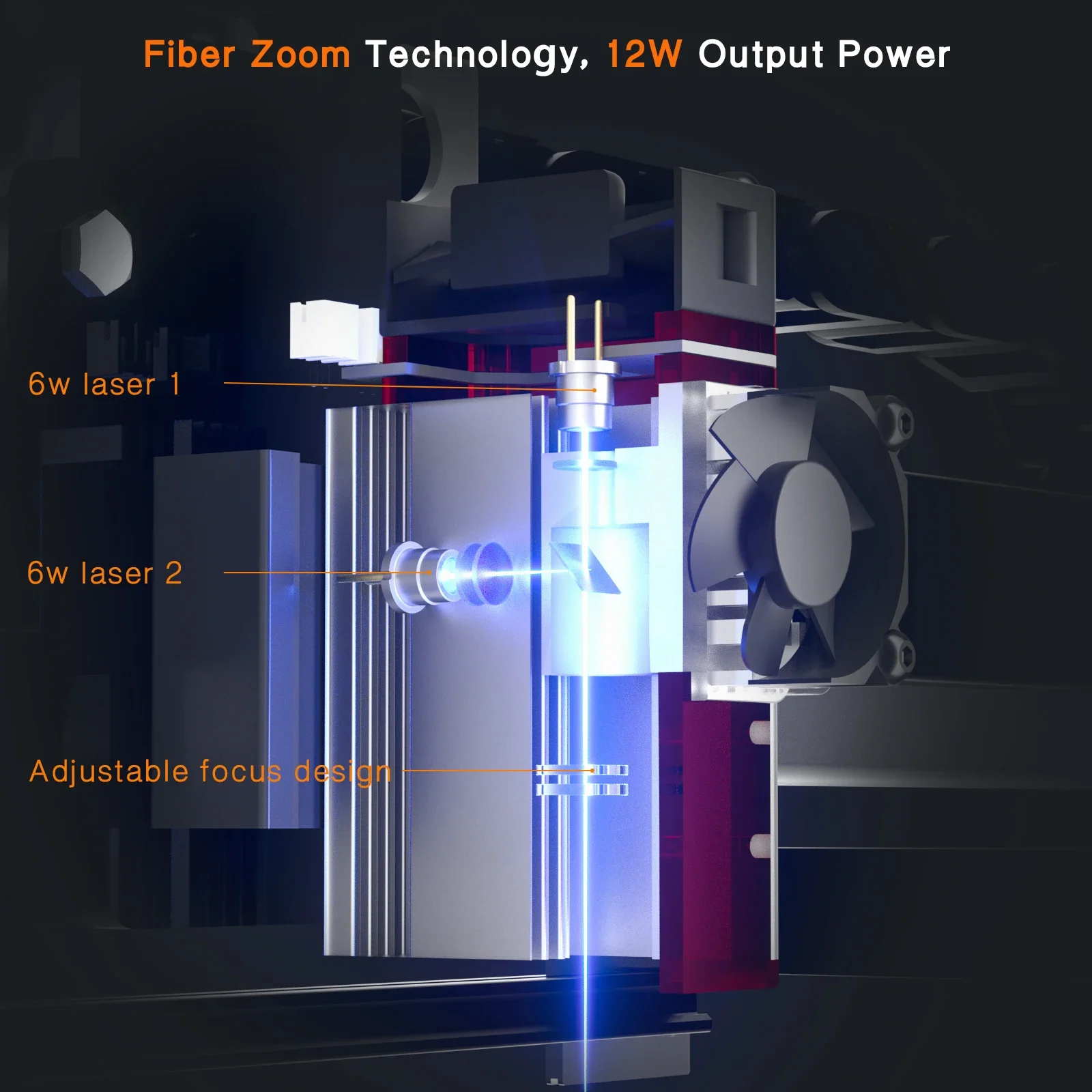 450nm 12W/24W NEJE E40/E80/A40640 Blue Laser Module for CNC Engraving of Painted Metal and Wood