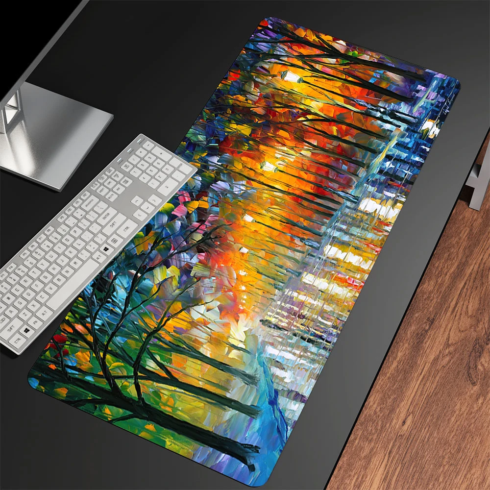 Abstract Colorful Bloom Flower Mouse Pad Gaming Mousepad Large Computer Keyboard Pad Anime Game Mouse Pad Game Pad  XXL Desk Mat