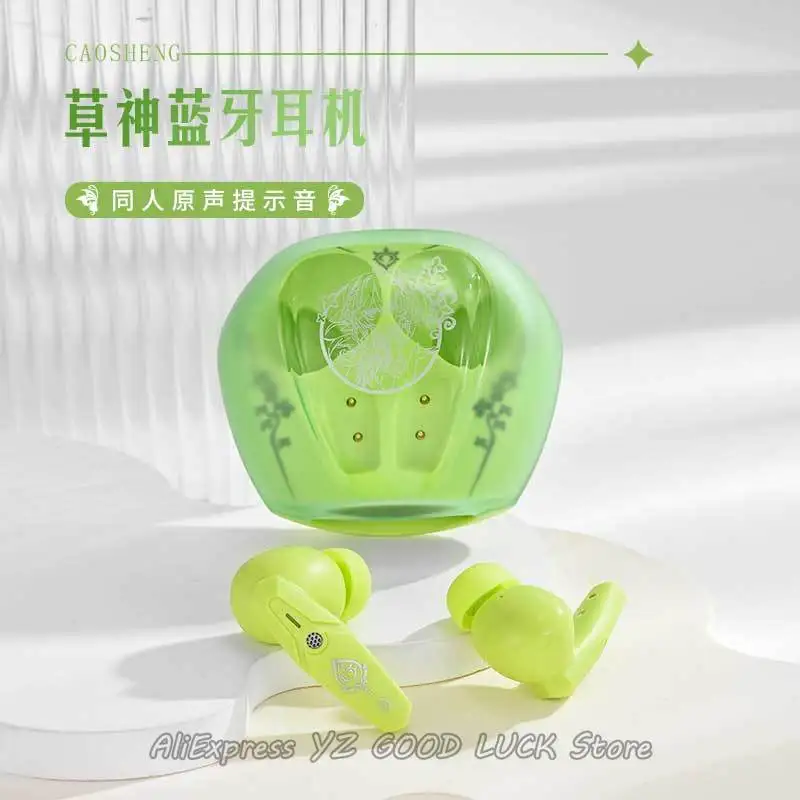 Game Nahida Cosplay Wireless Earbuds Genshin Impact Buer Cos Full Set Bluetooth Earphones For Android Bluetooth 5.0 Gifts Props