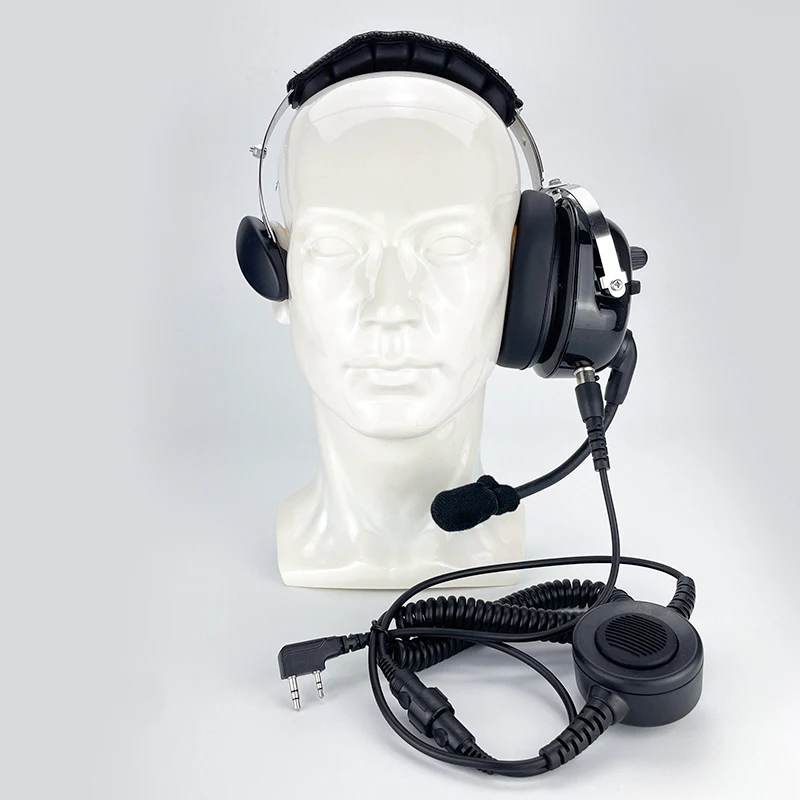 K16 Heavy-Duty Noise-Canceling Single-Sided Walkie-Talkie Headset Large Transmit Buttons Universal K-Type Connector for Headsets