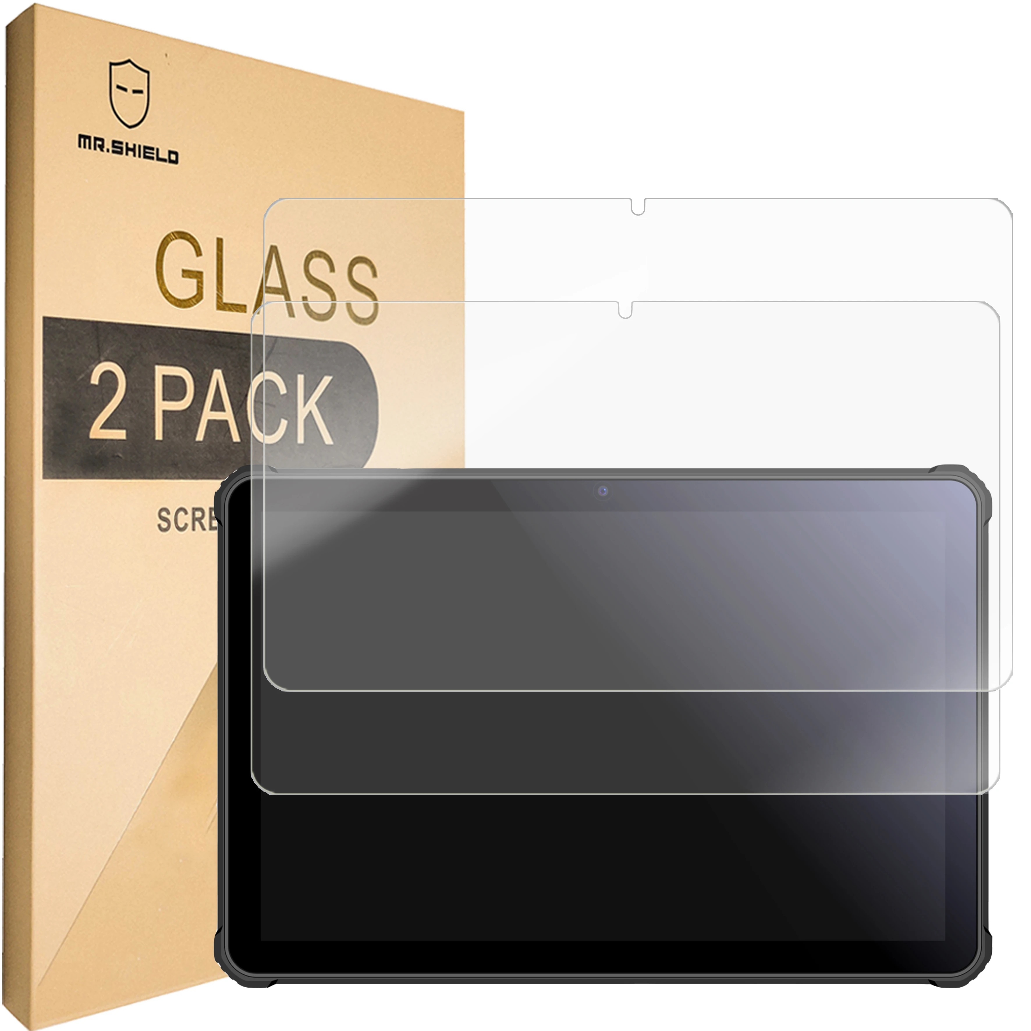 Mr.Shield [2-PACK] Screen Protector For Oukitel RT5 Tablet, 10.1 Inch [Tempered Glass] [Japan Glass with 9H Hardness]