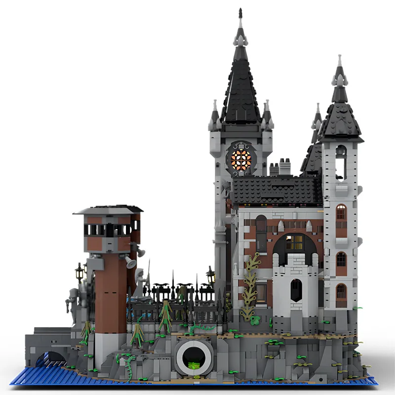 6726PCS Movie Series MOC City Modular Arkham Asylum Architecture Creative Building Blocks Toys Gift MOC-158329