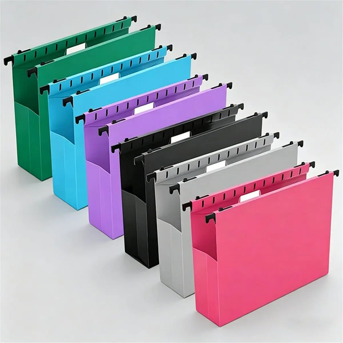 Home Tool Reinforced Plastic Hanging File Folder, 2 Inch Expansion, 6 Colors for Bulk Files, Charts, Assorted Colors