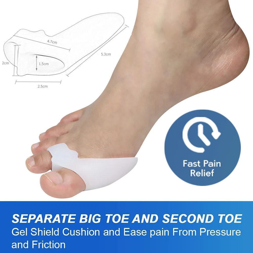 Pexmen 2 pz/borsa Gel aggiornato Bunion cuscini protezioni Bunion Pad Toe Spacer set Bunion Corrector con separatore per Big Toe