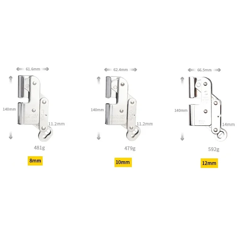 8mm 10mm 12mm Steel Cable Fall Arrester Work At Height Rope Grab For Steel Cable Wind Power Protection Equipment