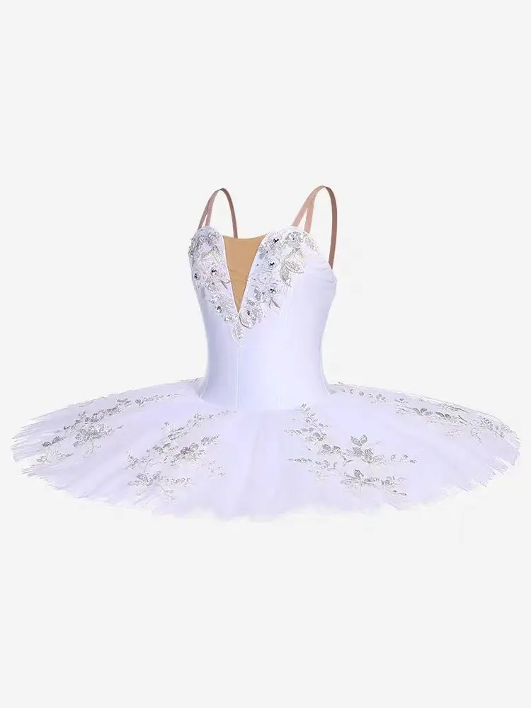 Children tutu dress white swan competition professional performance dress gauze dress Swan Lake pompous dress adult ballet dress