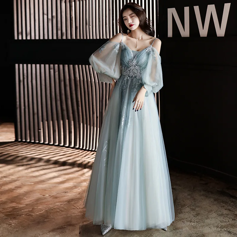 

Women Sexy Suspender Dress Wedding Bride Party Gown Elegant Temperament Plus Size Gauze Vestidos Long Elegant Female Cheongsam