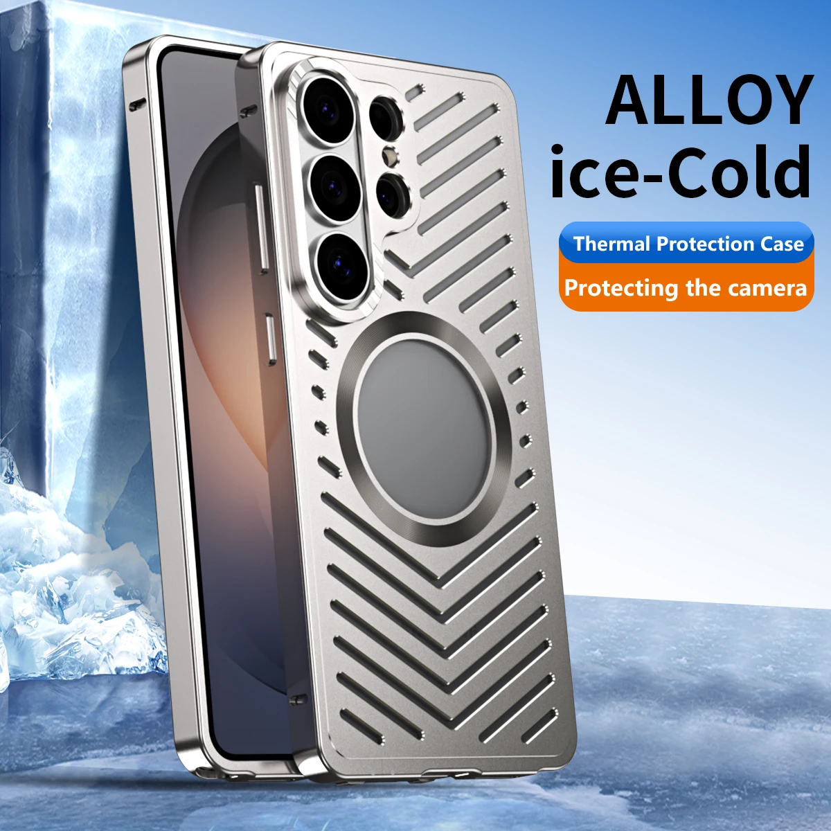 For Samsung Galaxy S26 S24 S25 Ultra, Rapid Cooling phone cover, Magnetic Magsafe Cool Design ultra-thin Aluminum Alloy Shell.