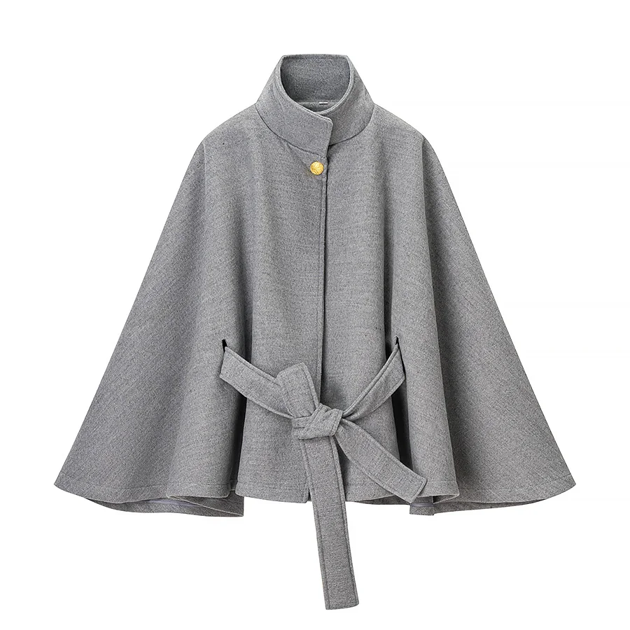 

2025 WOMAN Fashion European and American Style Autumn New Vertical Collar Horn Sleeve Multicolor Coat Outerwear Mujer