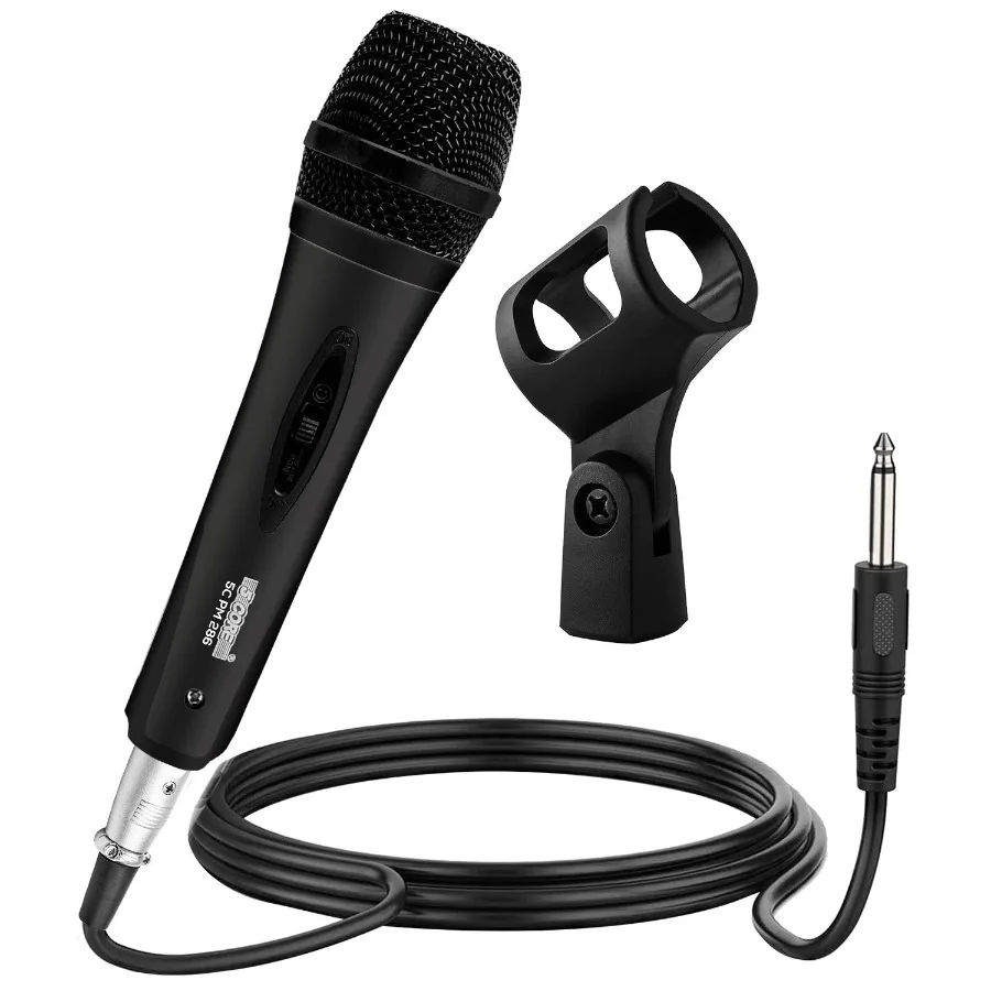 

5 CORE Microphone Dynamic Vocal Handheld Mic Cardioid Unidirectional Microfono w On Off Switch + XLR Audio Cable for Singing Ka
