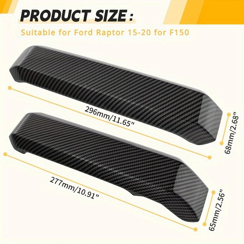 For F-150 ABS Carbon Fiber Inner Door Handles Cover Trim for Ford F150 2015 2016 2017 2018 2019 2020 (4pcs)