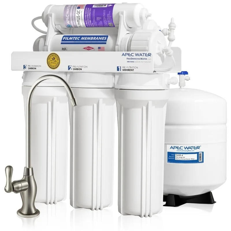 Certified Alkaline Mineral pH+ High Flow 90 GPD 6-Stage Ultra SafeReverse Osmosis Drinking Water Filter System(Ultimate RO-PH90)