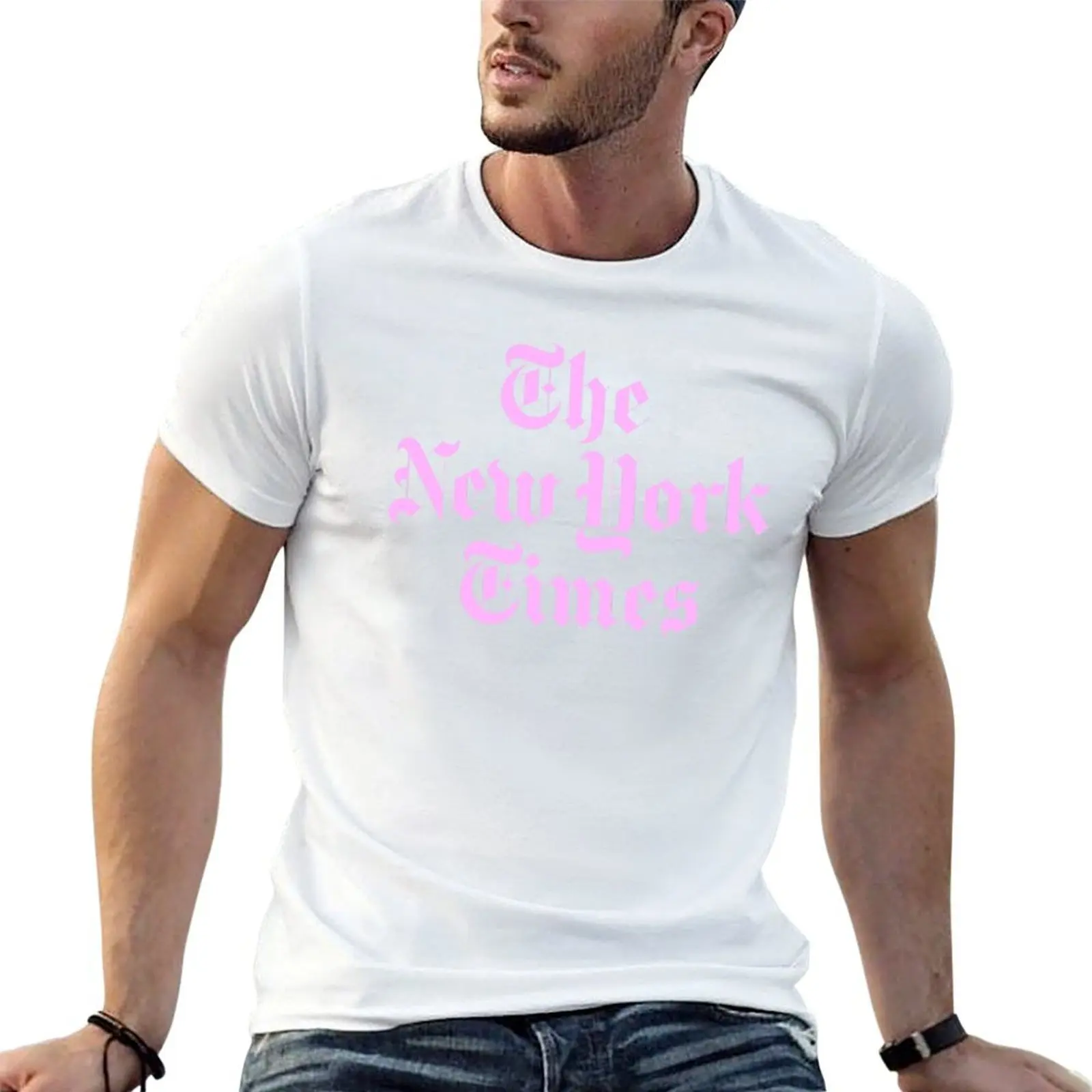 

The New York Times Logo Pink T-Shirt black cotton t-shirt plain for man package t shirt personalised cotton tshirt 100% T-shirt