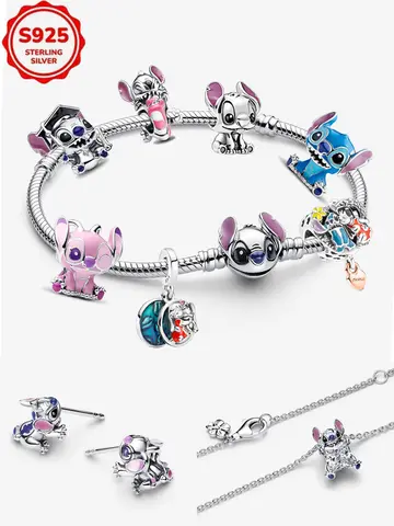 Disney Squirrel Chip Dale 925 Silver Witch Villians Princess Charm Bead For Women Original 925 Bracelet DIY Jewelry Pendant Gift