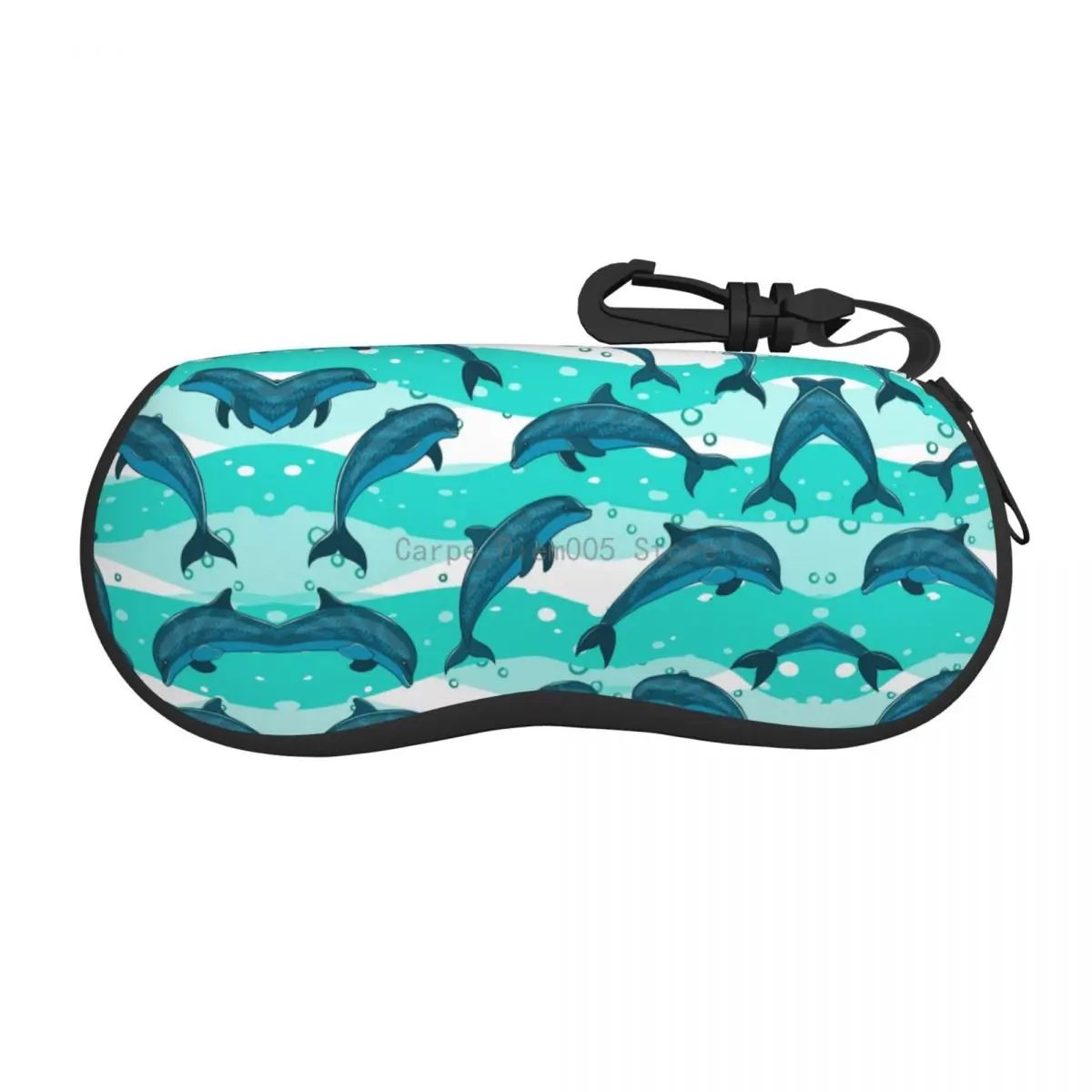 

Unisex Glasses Bag Protective Case Jumping Dolphins On Green Wave Portable Sunglasses Box Reading Eyeglasses Box