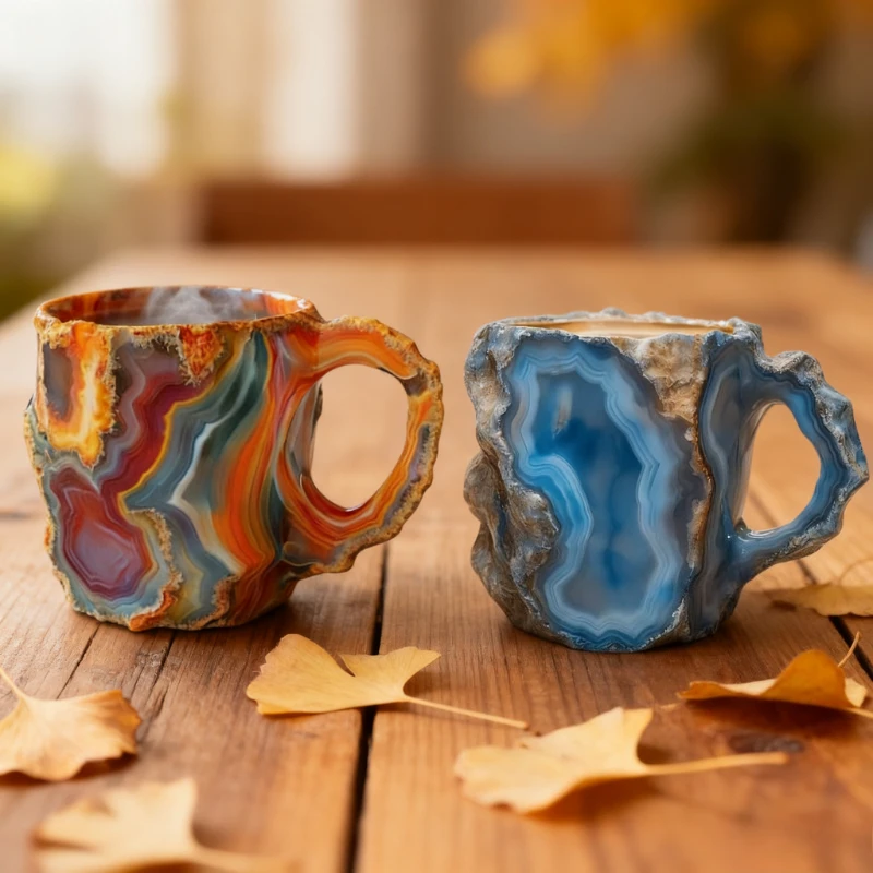 Creative Imitation Crystal Mineral Coffee Mug Resin Stylish Water Cup Office Home Mineral Mugs Christmas gift for Yours Friends