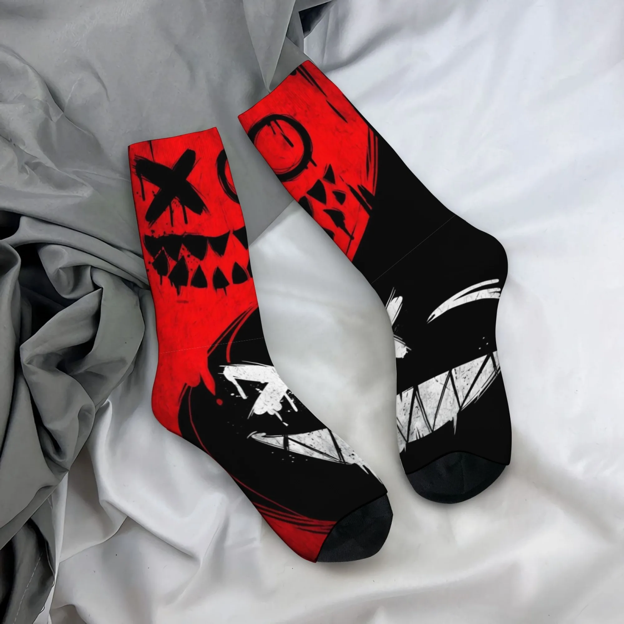 

Мужские носки с граффити «Злая улыбка» в ретро-стиле, удобные повседневные модные носки, забавные, веселые, в стиле хип-хоп, оригинальный подарок для вечеринок