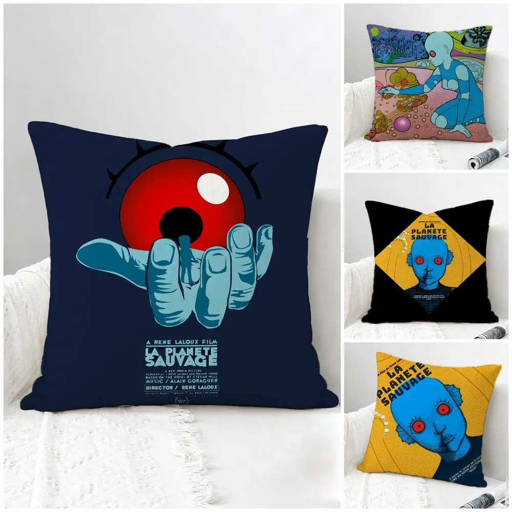 Movie Fantastic Planet Cushion Cover Natural Linen Pillowcase Set, All-in-One Decor for Sofa, Bedroom & Chair