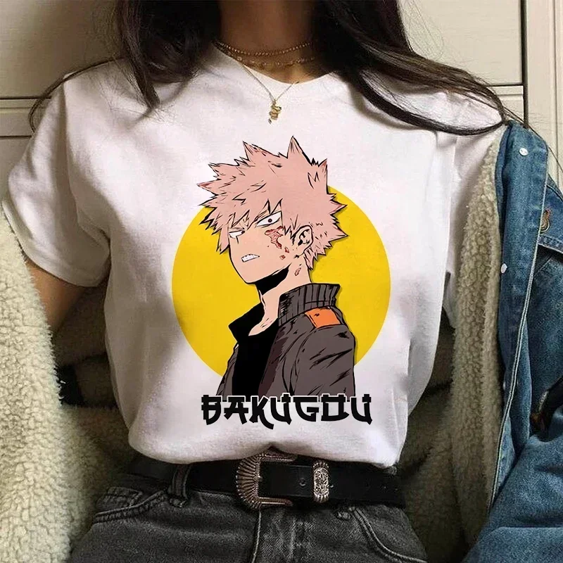 Katsuki Bakugo 女性アニメ tシャツコミック日本グラフィックプリント漫画ストリートトップス特大 Tシャツ女性 mujer camisetas
