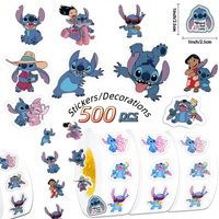 500PCS/Roll Disney Stitch Seal Graffiti Sticker Cute Cartoon Anime Lilo and Stitch Sticker Irregular Shape Diy Decoration