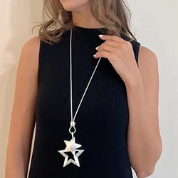 Amorcome Trendy Stars Statement Necklace Elegant Pendants Necklaces For Women Geometric Chain Collar Jewelry Accessories