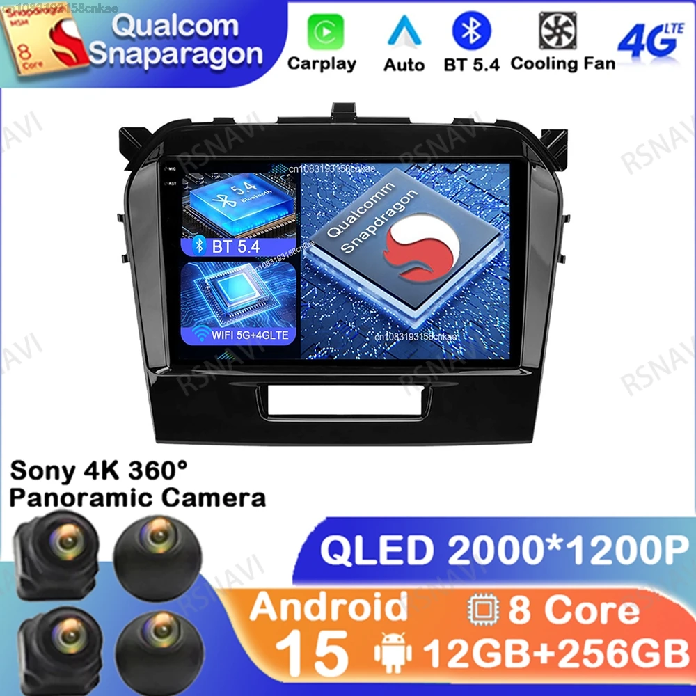 

Android 15 For Suzuki Vitara 2017 2018 2019 2020 Head Unit 5G WIFI Autoradio Qualcomm QLED DSP 4G LTE DVD Viedo Player Car Radio