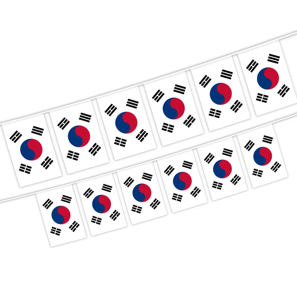 EOODLOVE Korean flag size 14x21cm 20pcs high-quality polyester indoor and outdoor Korean decorative flags